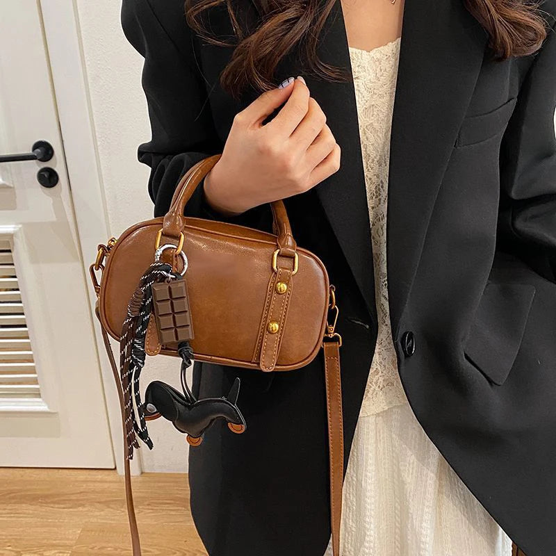 Leather Dachshund Bag Pendant Creative Keychain Lanyard bag Accessory