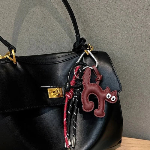 Leather Dachshund Bag Pendant Creative Keychain Lanyard bag Accessory