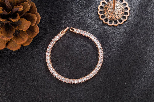 Solid 18K 14K Gold Moissanite Tennis Bracelet for Women D VVS1 Round