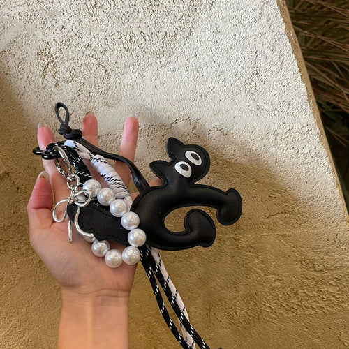 Leather Dachshund Bag Pendant Creative Keychain Lanyard bag Accessory