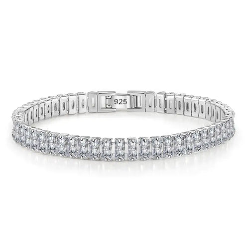 Solid 18K 14K Gold Moissanite Tennis Bracelet for Women D VVS1 Round