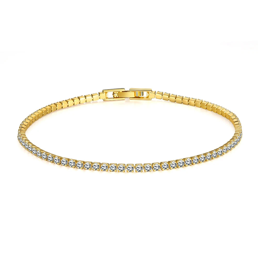 Solid 18K 14K Gold Moissanite Tennis Bracelet for Women D VVS1 Round
